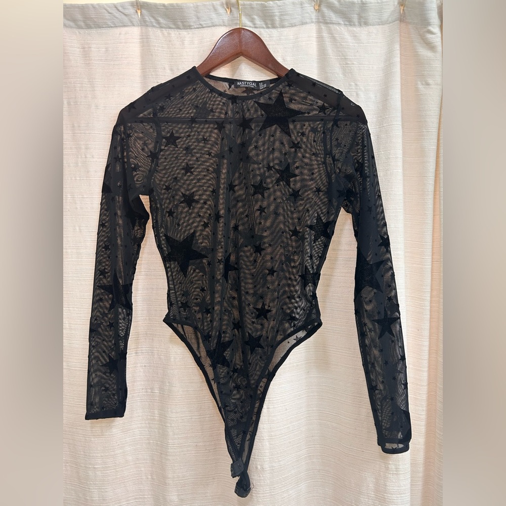 NASTY GAL Star See-Thru Bodysuit
